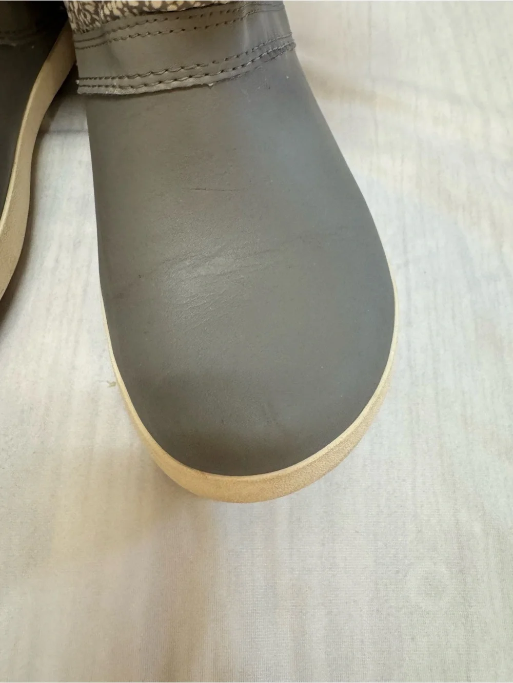 Crocs Crocband Gray Faux Fur Lining Winter Snow Boots Size 10